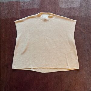 New - Eileen Fisher Butter Yellow Knit Sleevelss Mockneck - Sz M